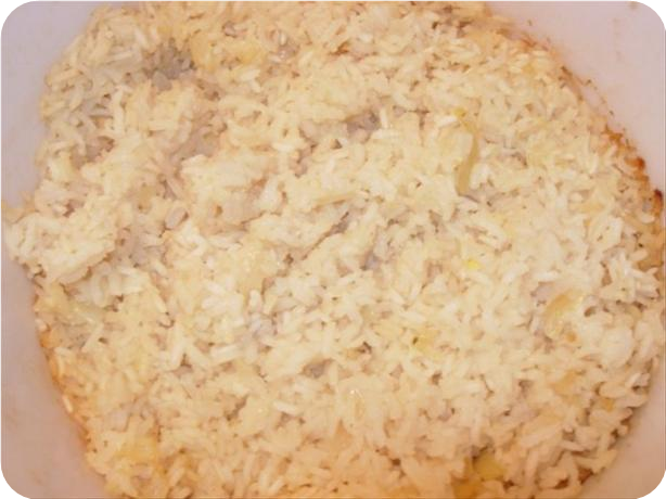 Baked Garlic Rice Pilaf