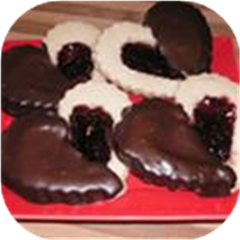 Old Fashioned Butter Valentine Cookies Dipped in Chocolate