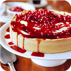 Creamy pomegranate cheesecake 