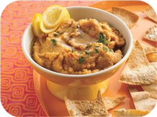 Red Pepper Hummus with Pita Chips