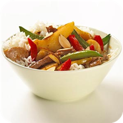 Pork and pear stir-fry 