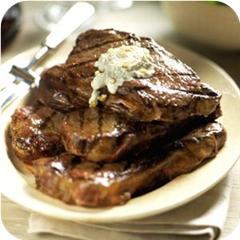 Grilled Steaks with Gorgonzola Butter