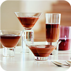 Double-deck chocolate custards 