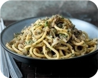  Bigoli with anchovy sauce