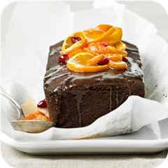 Chocolate loaf with butterscotch glaze 
