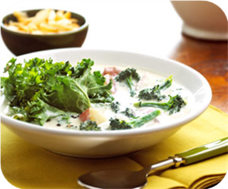 Broccoli-Potato Soup with Greens