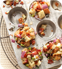 Make-Ahead Apple, Bacon, and Onion Stuffing Muffins 