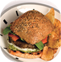 Portobello Burgers with Pesto, Provolone, and Roasted Peppers  