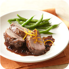 Roasted pork with blackberry sauce 