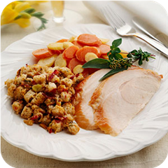 Smoked turkey with apple stuffing 