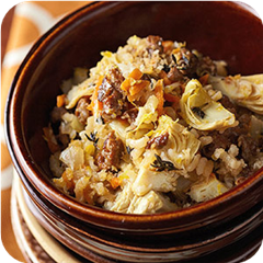 Baked Risotto with Sausage and Artichokes