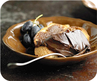 Chocolate pudding wedges with cinnamon toasts 