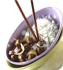 Beef and garlic rice