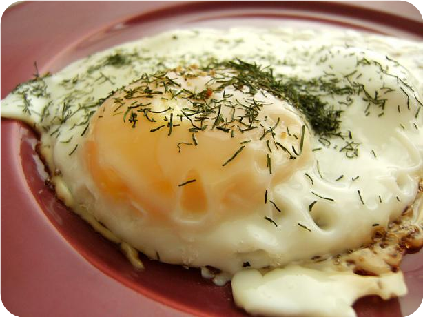 Fried Eggs With Dill