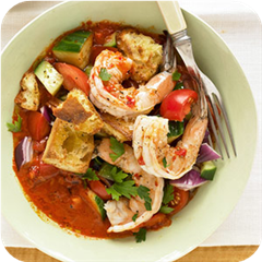 Gazpacho shrimp salad