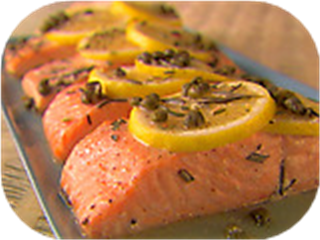 Salmon with Lemon, Capers, and Rosemary