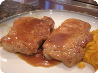 Honey Pork Chops with Mashed Sweet Potatoes