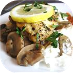 Baked Lemon Chicken with Mushroom Sauce