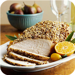 Hazelnut-crusted turkey breast 