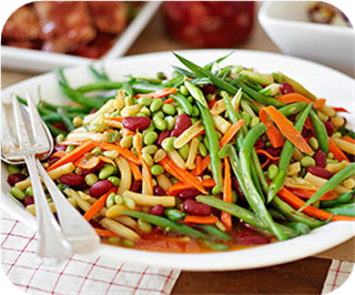 Sweet and tangy four-bean salad 