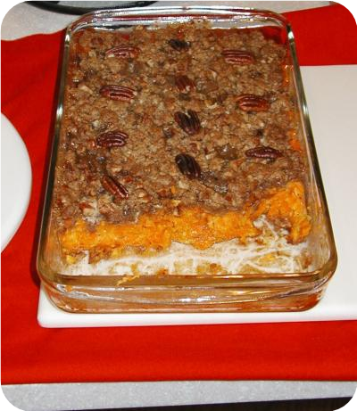 Bourbon Yams With Pecan Topping
