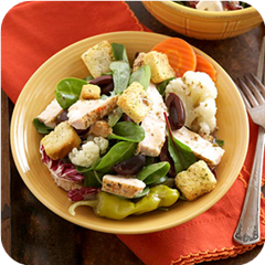 Mediterranean chicken salad with greek dressing 