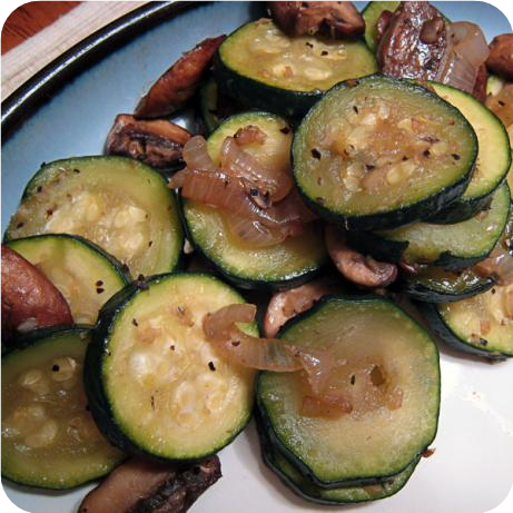 Sauteed Zucchini With Mushrooms for Two