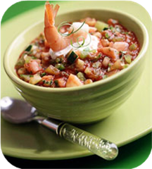 Red and green gazpacho 