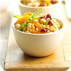 Wheat berry salad with dried apricots 