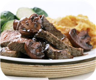 Wine-balsamic glazed steak