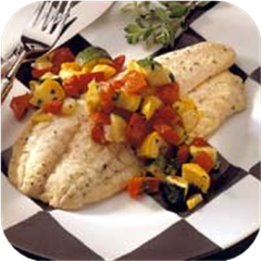 Grouper with summer vegetables 
