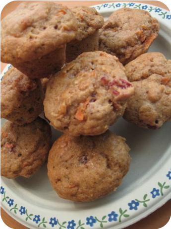 Mini Carrot Cranberry Muffins