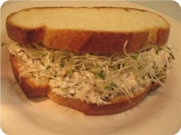 Cream Cheese, Black Olive, Walnut &amp; Sprout Sandwiches