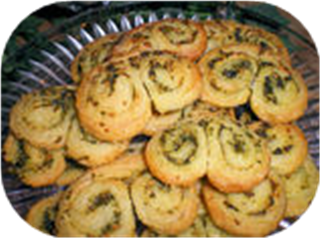 Palmiers Du Basilic (Basil-Scented Savory Cookies