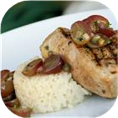 Grilled Tuna Steaks with Grape and Caper Salsa 