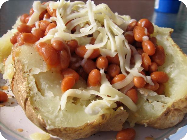 Baked/ Jacket Potato With Baked Beans and Cheese