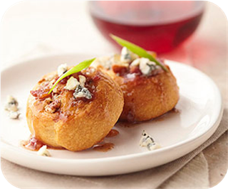 Bacon-peach pinwheels 