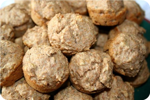 Banana Pecan Whole Wheat Mini Muffins