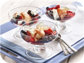 Red, White and Blueberry Sundaes