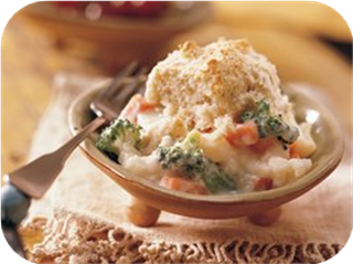 Veggie Casserole with Dill Drop Biscuits