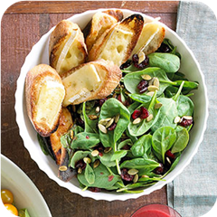 Spinach Salad with Brie Toast