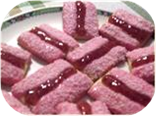Iced Vo Vo's (Raspberry Coconut Biscuits/Cookies)