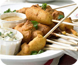 Blue cheese mini corn dogs 
