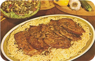 VEAL STEAKS WITH SPAGHETTI