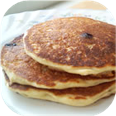 Oatmeal and Wheat Flour Blueberry Pancakes