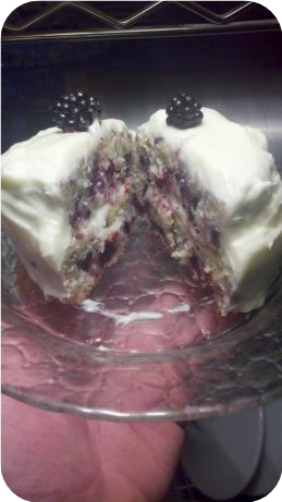 Blackberry Velvet Cake With Cream Cheese Icing