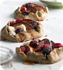 Plum-berry whole wheat tarts 