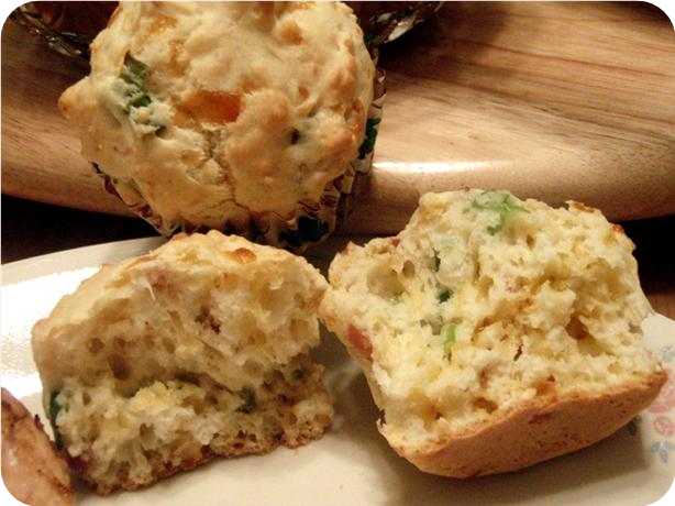 Savory Cheese Muffins With Bacon and Chives