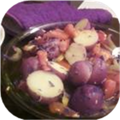 Roasted Potatoes with Tomatoes, Basil, and Garlic