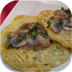 Egg Foo Yung with Mushroom Sauce